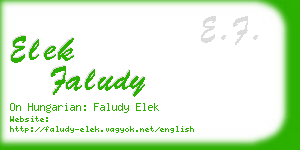 elek faludy business card